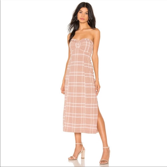 Free People Life Like This Plaid Dress in Natural - LargeNWT - Retails for $128 - Picture 1 of 6